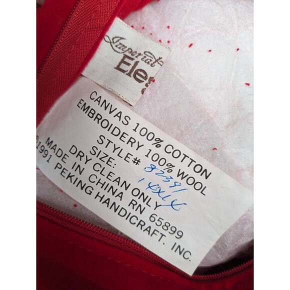 Imperial Elegance Nutcracker Needlepoint Pillow Christmas Red Velvet Wool VTG - Picture 7 of 9